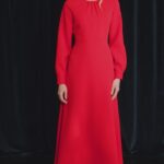 Delancey Dress Red Long Sleeve Midi Dress Thumbnail 5