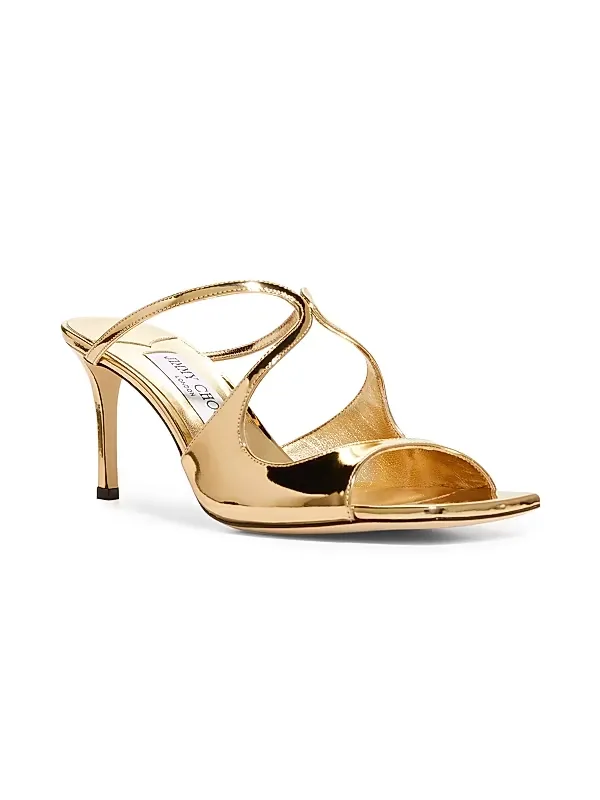 Anise 75mm Metallic Leather Sandals Full Size Image 3
