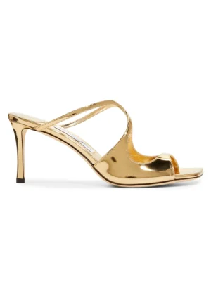 JIMMY CHOO Anise 75mm Metallic Leather Sandals