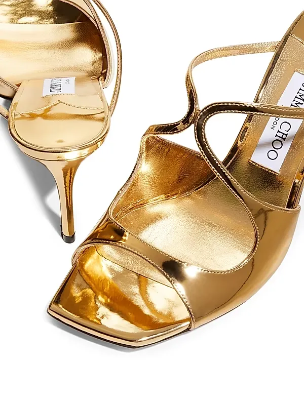 Anise 75mm Metallic Leather Sandals Full Size Image 4
