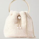 Bon Bon Faux Pearl-Embellished Shearling Bucket Bag Thumbnail 1