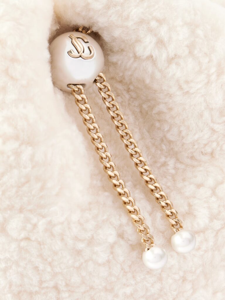 Bon Bon Faux Pearl-Embellished Shearling Bucket Bag Full Size Image 2