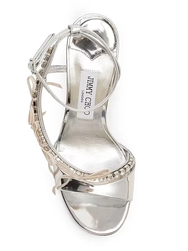 Lula 100mm Patent Leather Bow Sandals Full Size Image 3