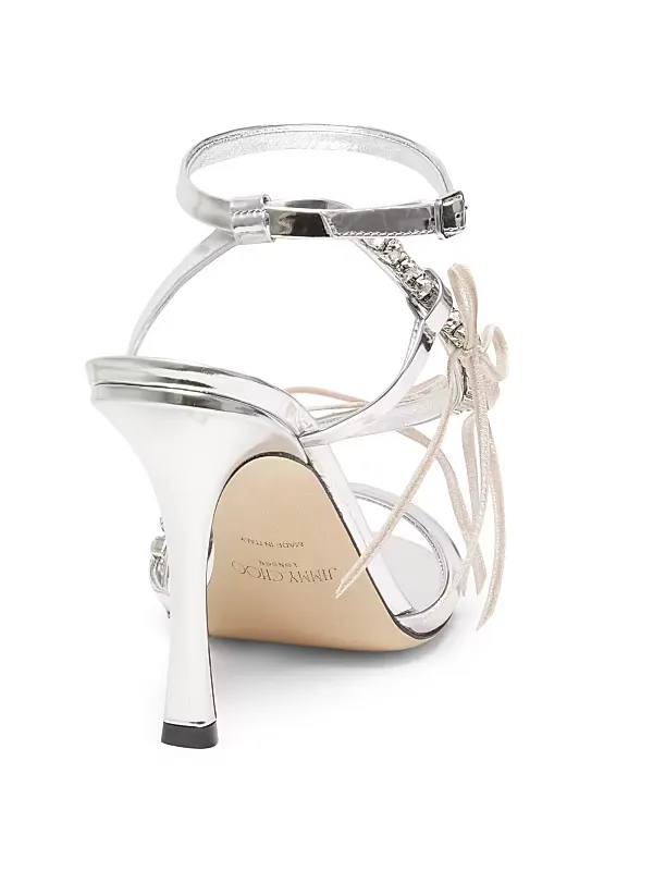 Lula 100mm Patent Leather Bow Sandals Full Size Image 4