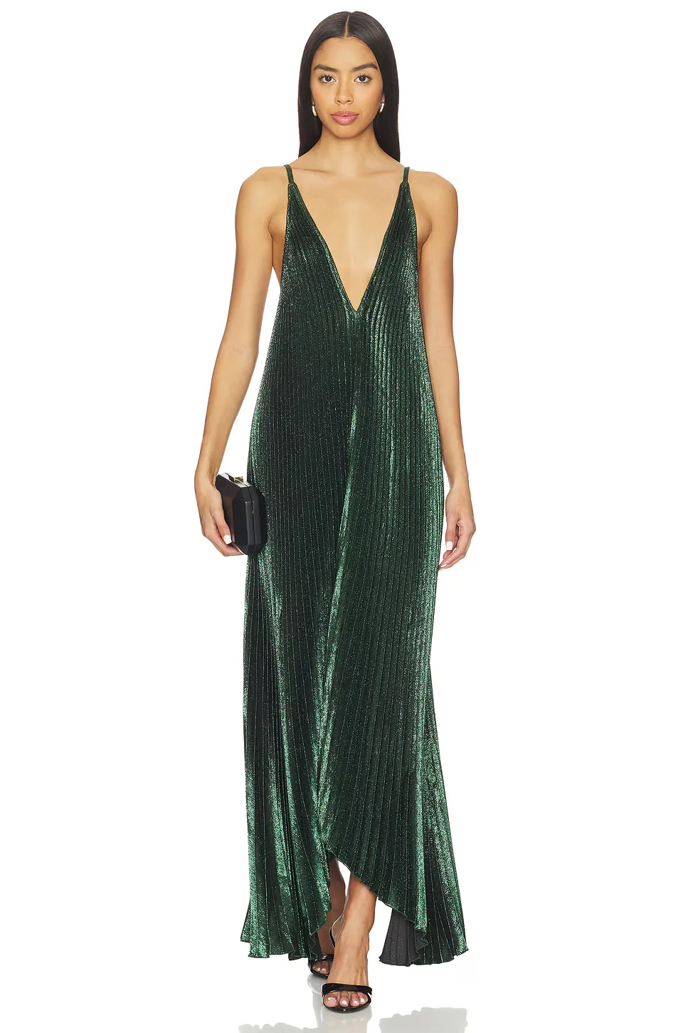 green emerald velvet dress Mesh Wrap Gown in Green – Kim Shui Studio