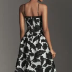 Sleeveless Jacquard Drop-Waist Midi Dress Thumbnail 3