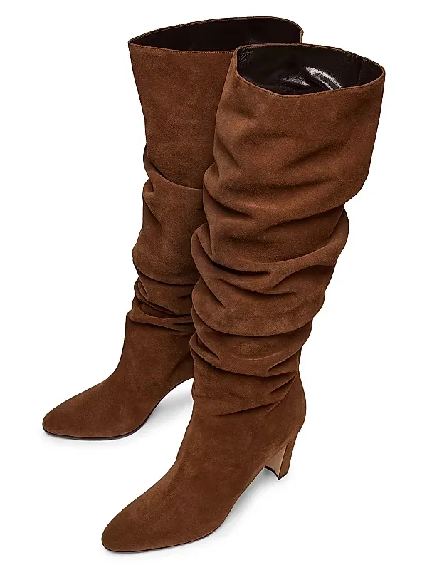Calassohi Suede Slouchy Knee-High Boots Full Size Image 5
