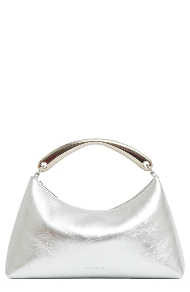 Rhea Metal Handle Leather Bag Full Size Image 1