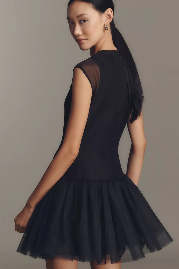 Tulle Drop-Waist Slip Dress Full Size Image 4