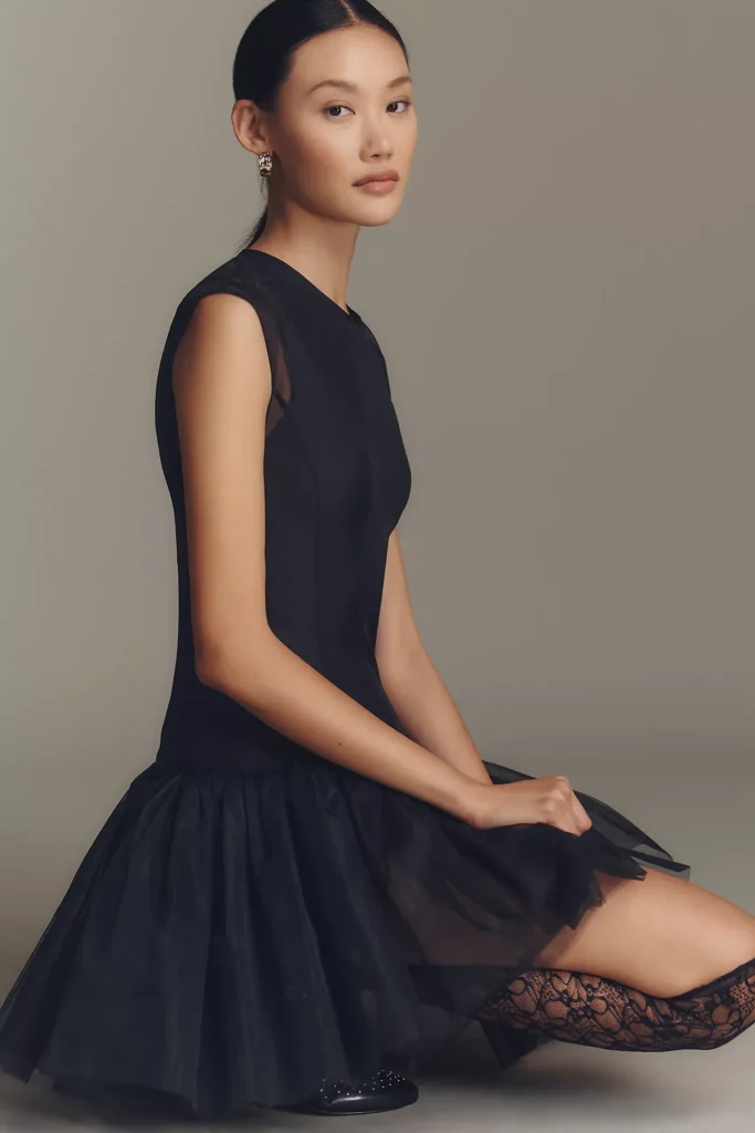 Tulle Drop-Waist Slip Dress Full Size Image 2