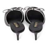 Nappa Leather Bow Mules Thumbnail 3