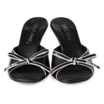 Nappa Leather Bow Mules Thumbnail 4