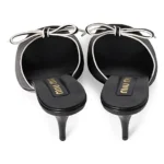 Nappa Leather Bow Mules Thumbnail 2