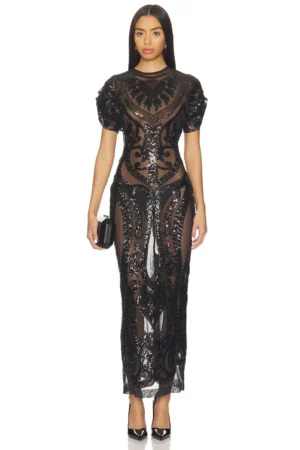 NORMA KAMALI Cap Sleeve Long Dress