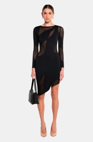 OW COLLECTION Spiral Long Sleeve Dress
