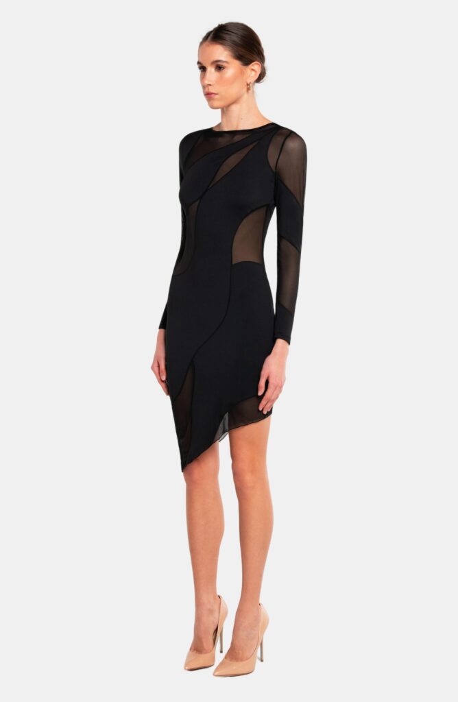 Spiral Long Sleeve Dress Full Size Image 2