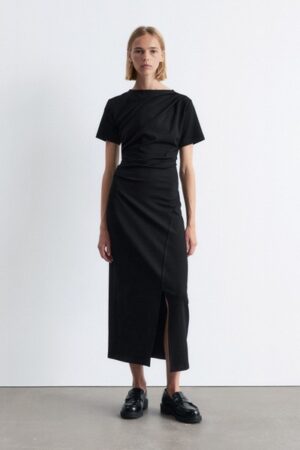 & OTHER STORIES Draped Short-Sleeve Midi Dress