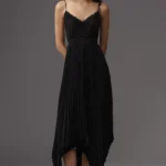 Alessandra V-Neck Pleated Maxi Dress Thumbnail 1