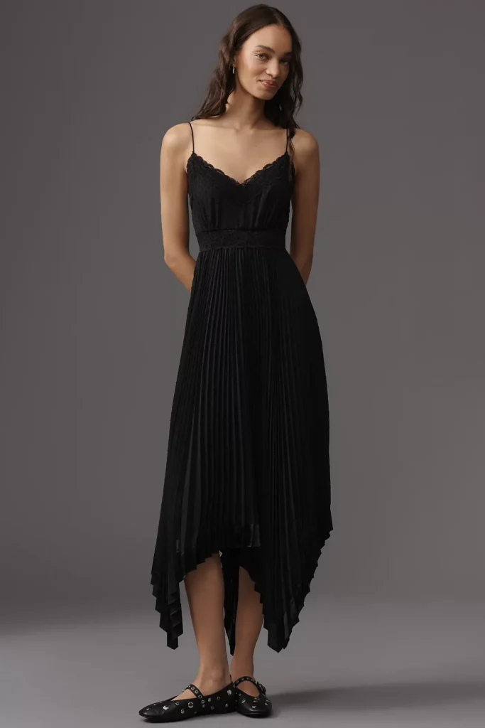 Alessandra V-Neck Pleated Maxi Dress Full Size Image 1