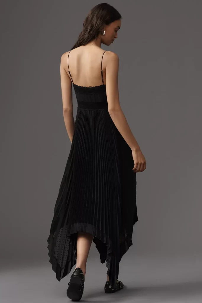 Alessandra V-Neck Pleated Maxi Dress Full Size Image 2