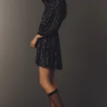 Gianetta V-Neck Sequin Mini Dress Thumbnail 4