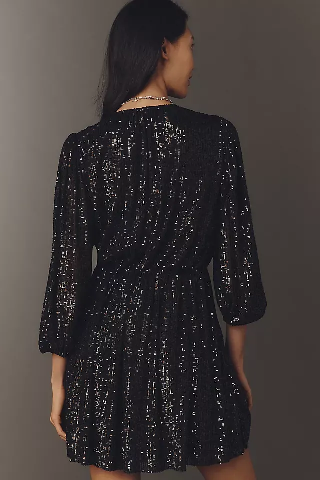 Gianetta V-Neck Sequin Mini Dress Full Size Image 3