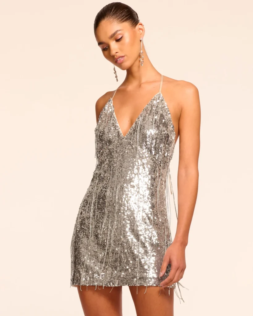 Annabelle Sequin Fringe Mini Dress Full Size Image 4