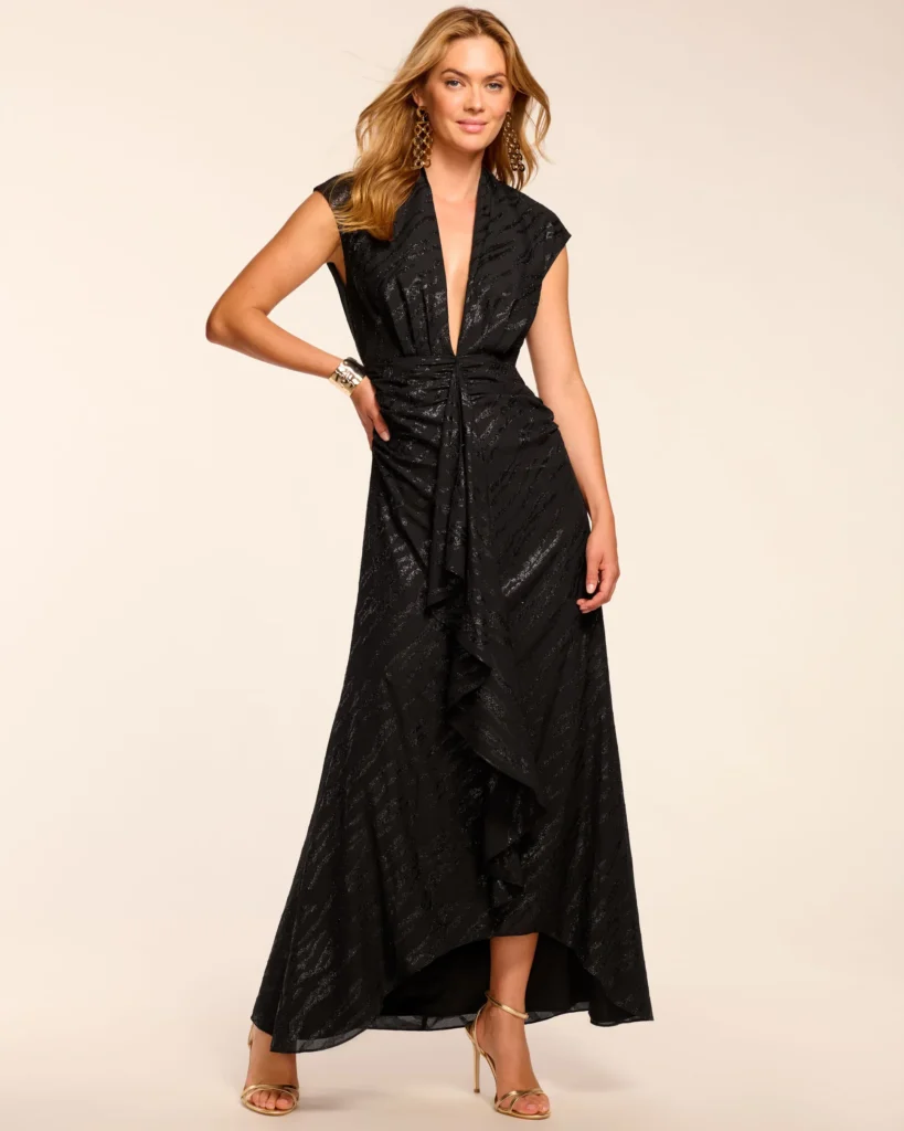 Catrin Lurex Plunging Gown Full Size Image 1