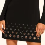 Dorinda Jersey Embellished Long Sleeve Mini Dress Thumbnail 2