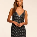 Lynda Embellished V-Neck Mini Dress Thumbnail 4