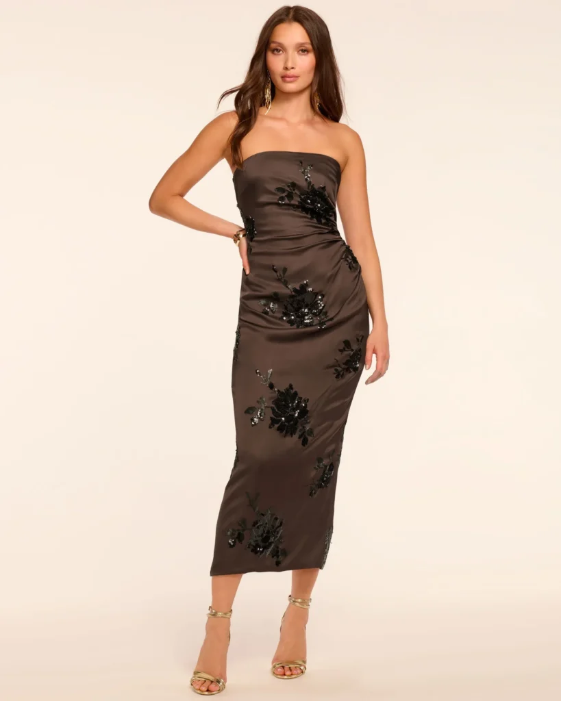 Sharon Strapless Embellished Midi Dress Full Size Image 1