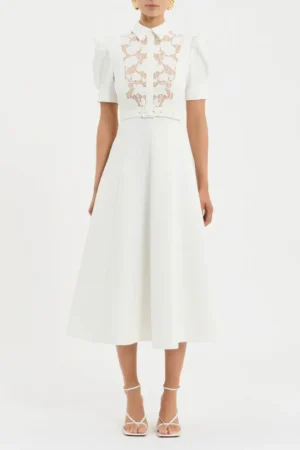 REBECCA VALLANCE Parrish Short Sleeve Midi Dress