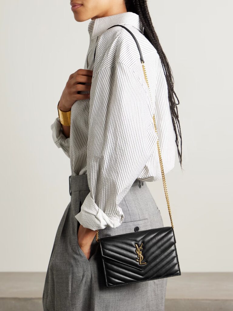 Cassandre Envelope Matelassé Leather Shoulder Bag Full Size Image 5