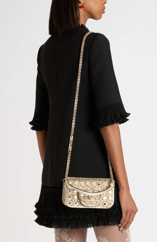 Small Locó Jeweled & Beaded Leather Shoulder Bag Full Size Image 3