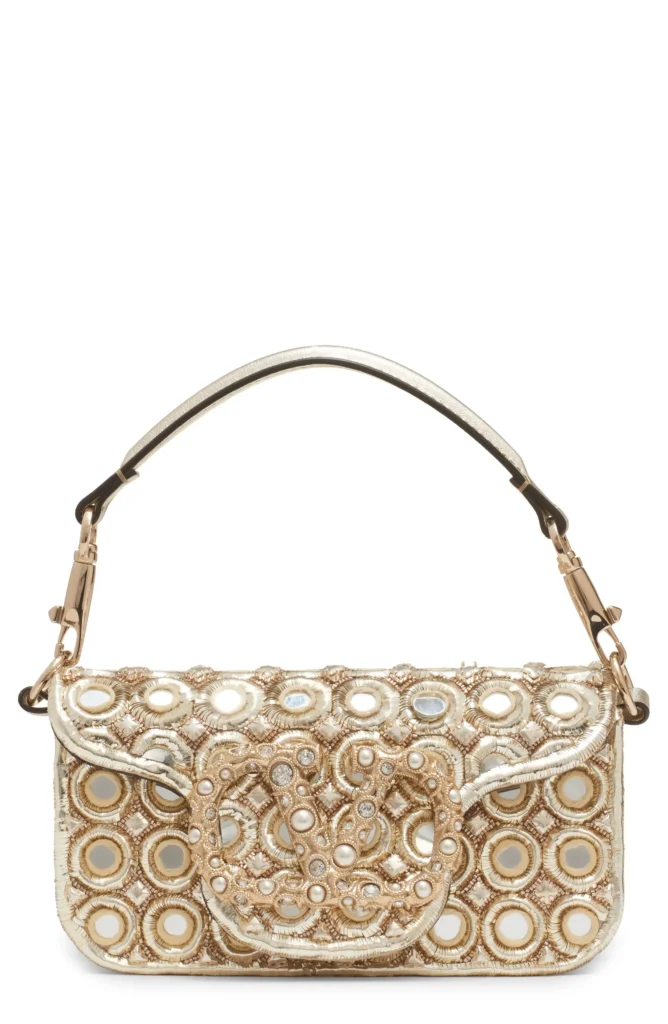 Small Locó Jeweled & Beaded Leather Shoulder Bag Full Size Image 1