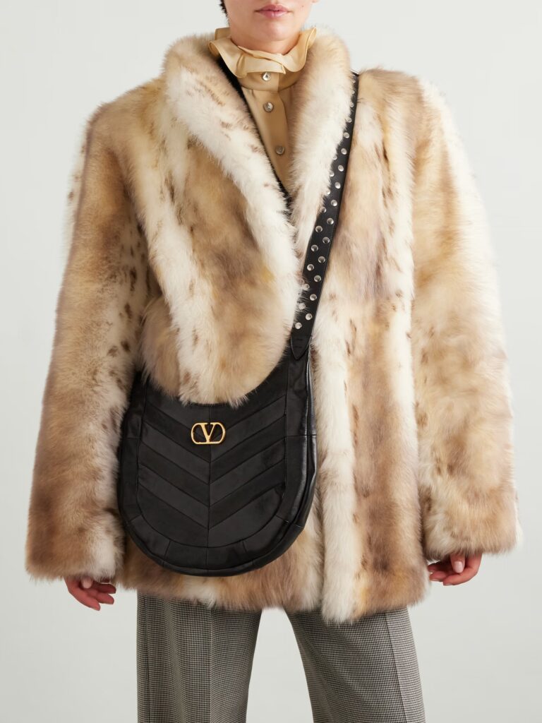 Small Studded Paneled Leather Shoulder Bag Full Size Image 3