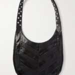 Small Studded Paneled Leather Shoulder Bag Thumbnail 6
