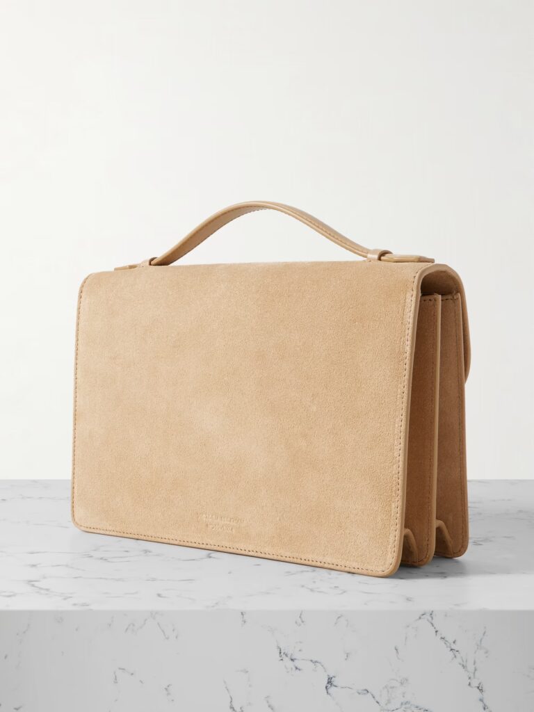 The Dorian Leather-Trimmed Suede Shoulder Bag Full Size Image 6