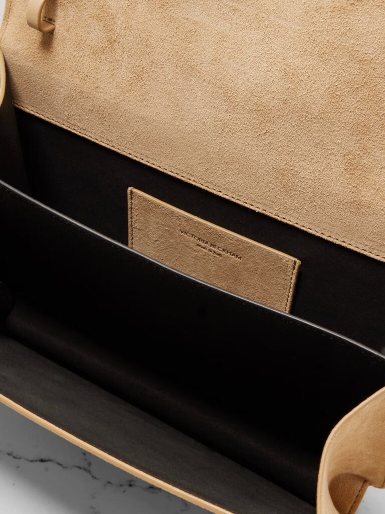 The Dorian Leather-Trimmed Suede Shoulder Bag Full Size Image 5