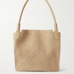The Victoria Soft Mini Leather-Trimmed Suede Tote Thumbnail 1