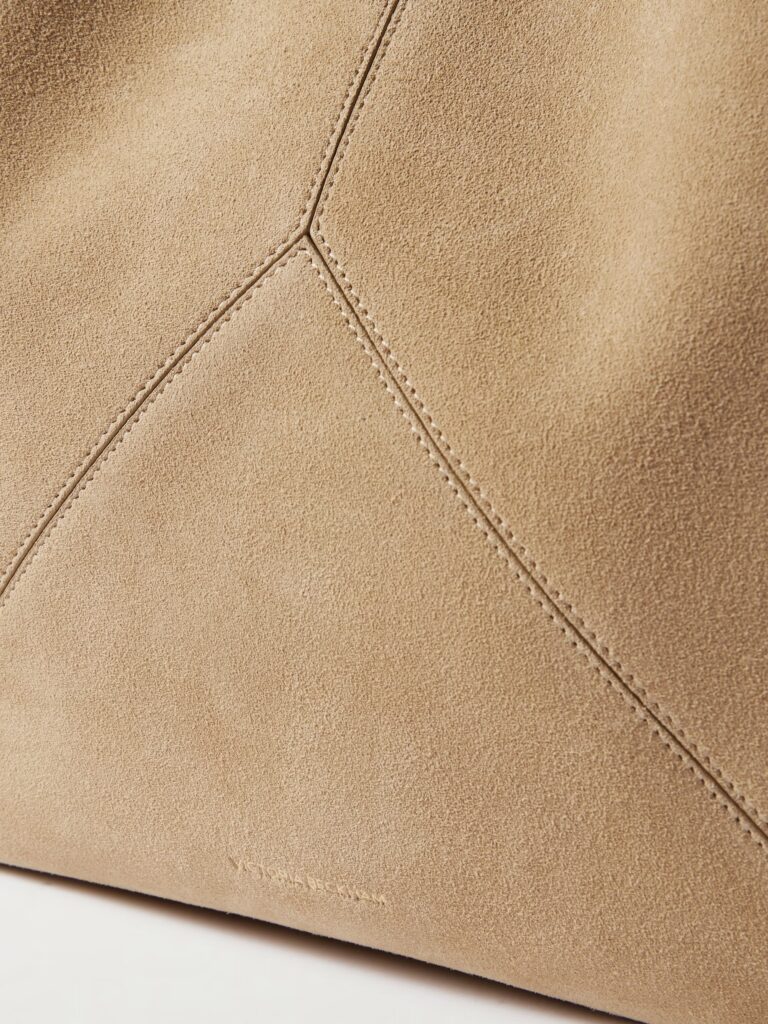 The Victoria Soft Mini Leather-Trimmed Suede Tote Full Size Image 5