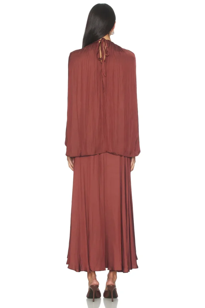 Halter Cape Midi Dress Full Size Image 2