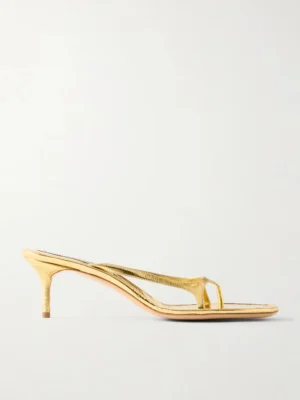 ACNE STUDIOS 60 Metallic Patent-leather Sandals