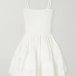 Tiered Pointelle-knit Mini Dress Thumbnail 2