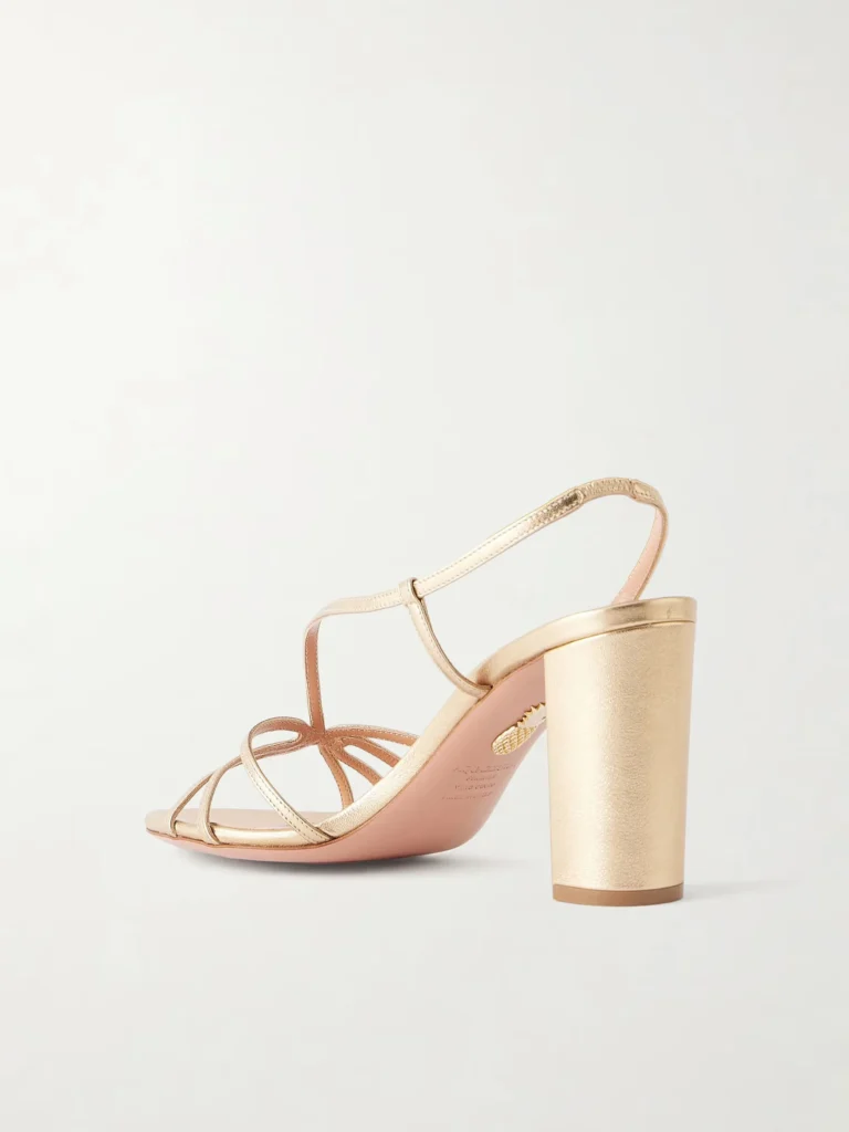Talk to Me Metallic Leather Sandals Full Size Image 3