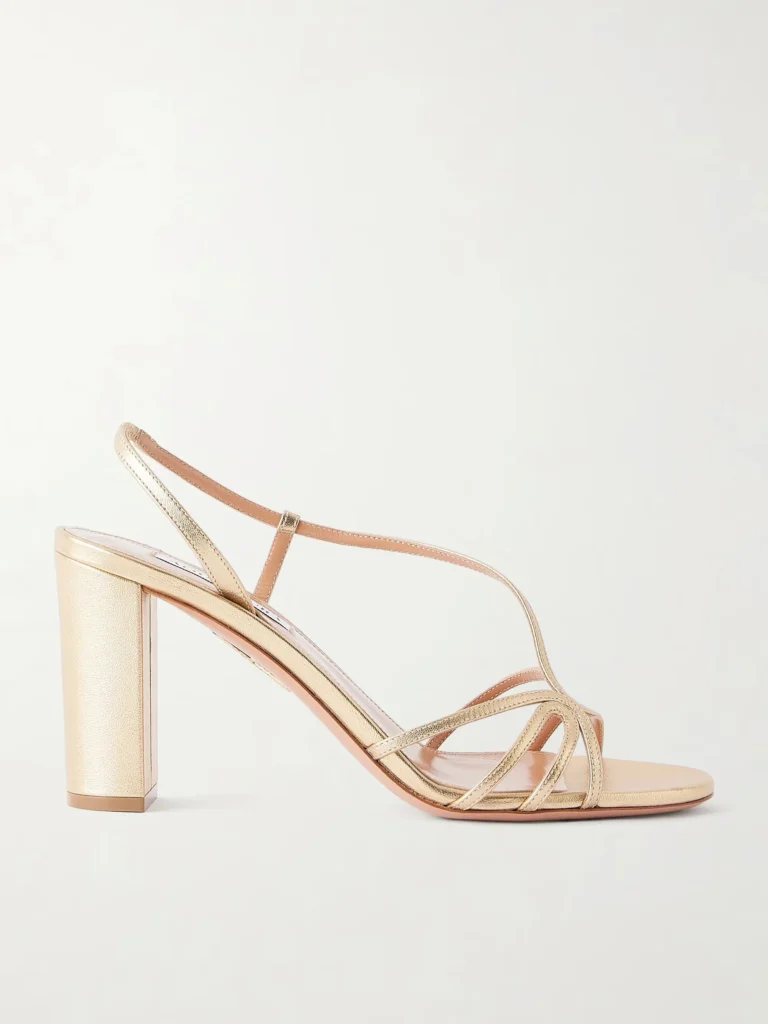 Talk to Me Metallic Leather Sandals Full Size Image 1