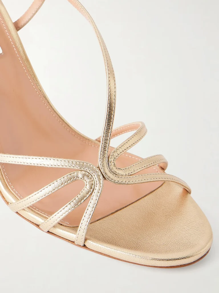 Talk to Me Metallic Leather Sandals Full Size Image 2