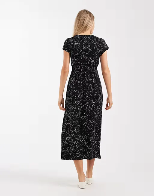 Brave Soul Tie Front Midi Dress with Lace Detail Full Size Image 4