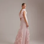 Bridesmaids Bardot Ruffle Chiffon Maxi Dress Thumbnail 3