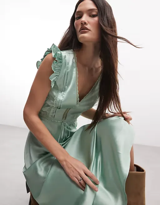 Asos Design Reclaimed Vintage Maxi Dress Full Size Image 3